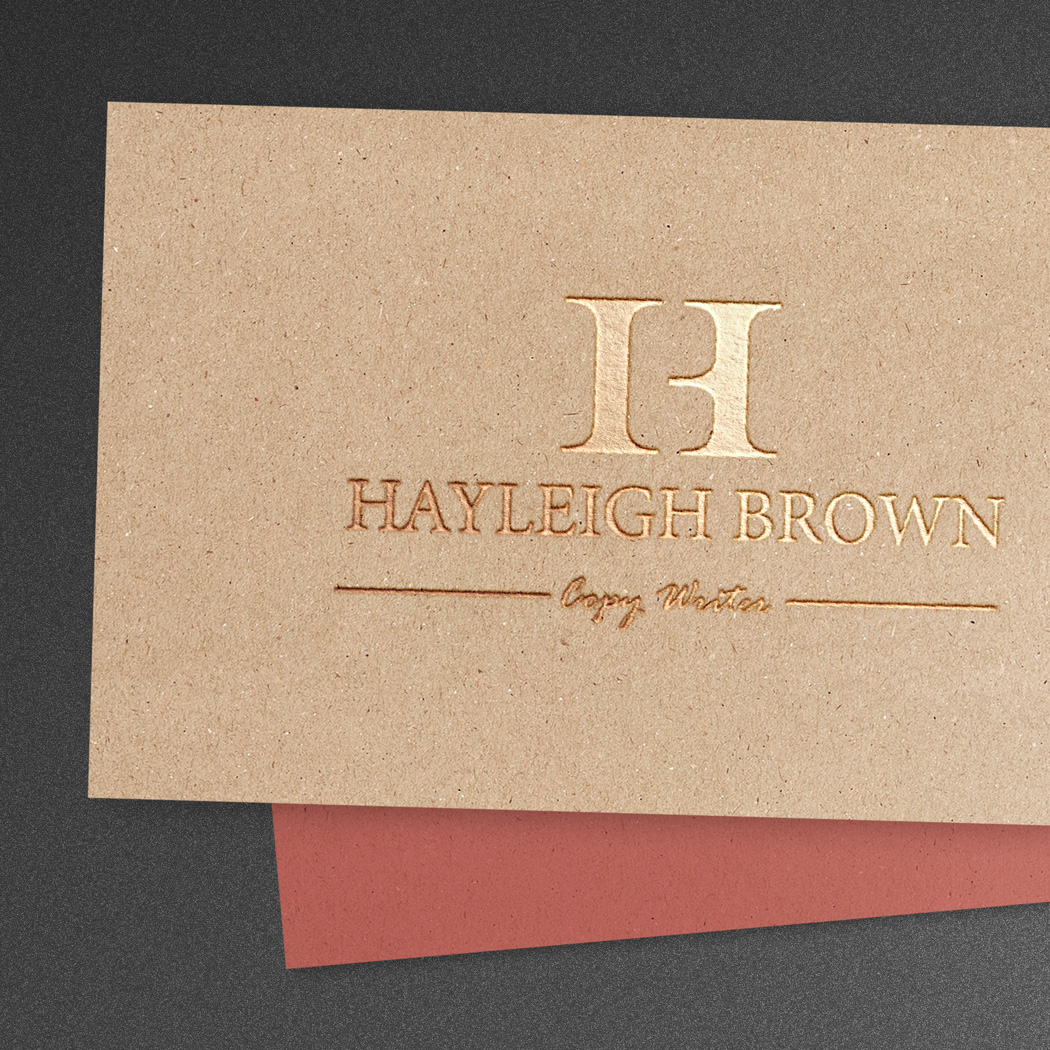 Gold Foil business card for Hayleigh Brown