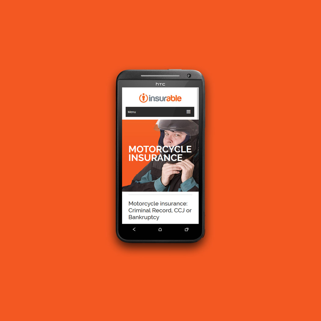Insurable webpage - mobile view