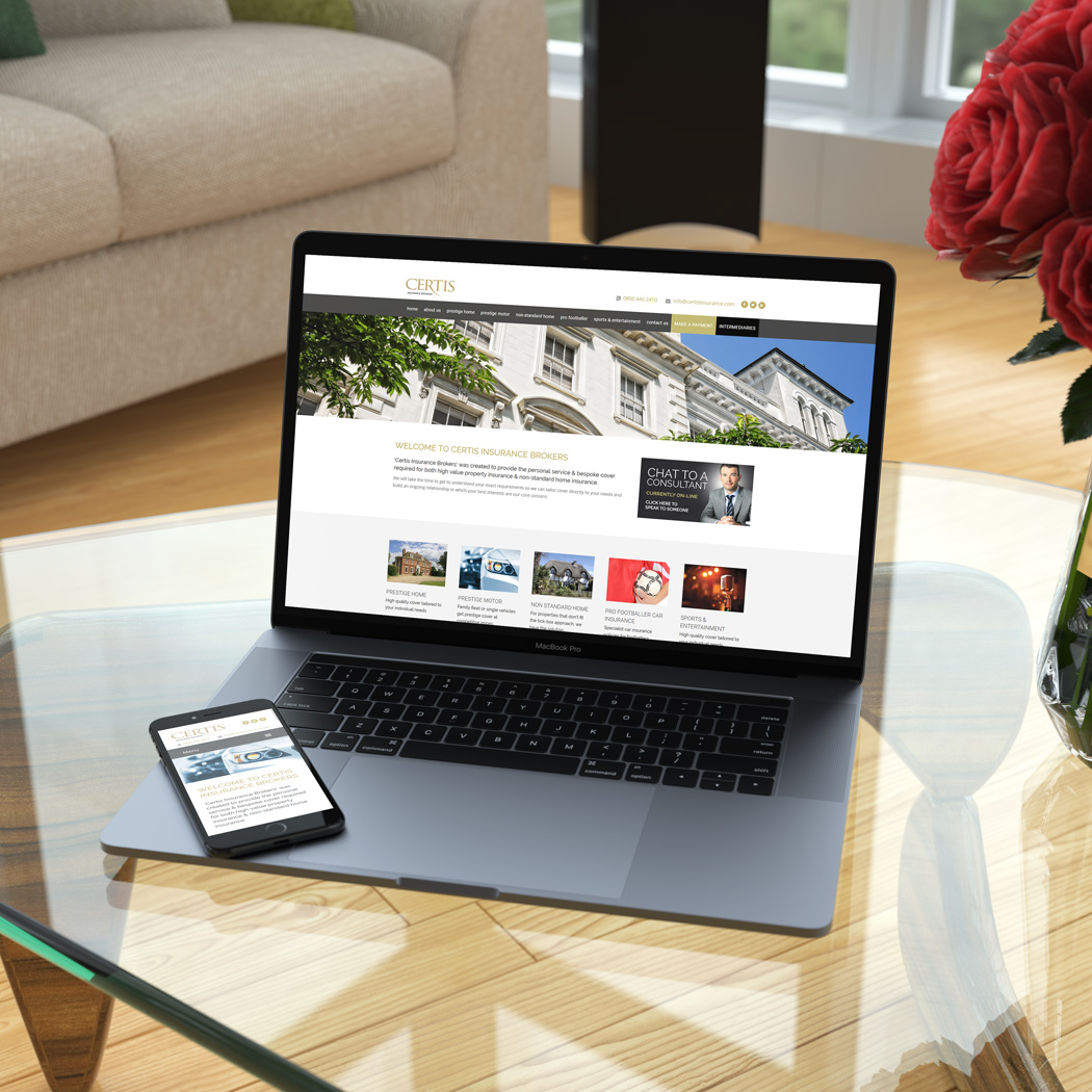 Certis Insurance Brokers - Desktop and Mobile View