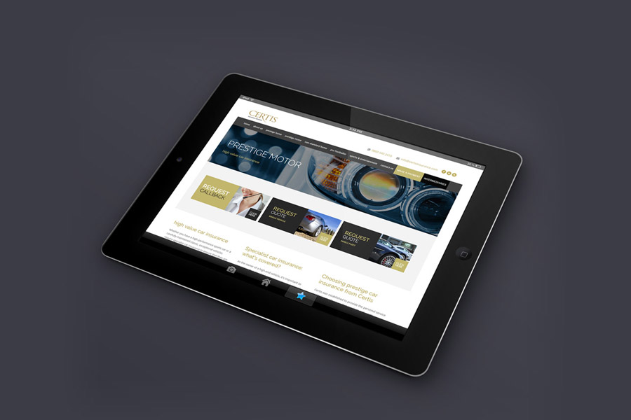 Certis Insurance Brokers - Tablet View